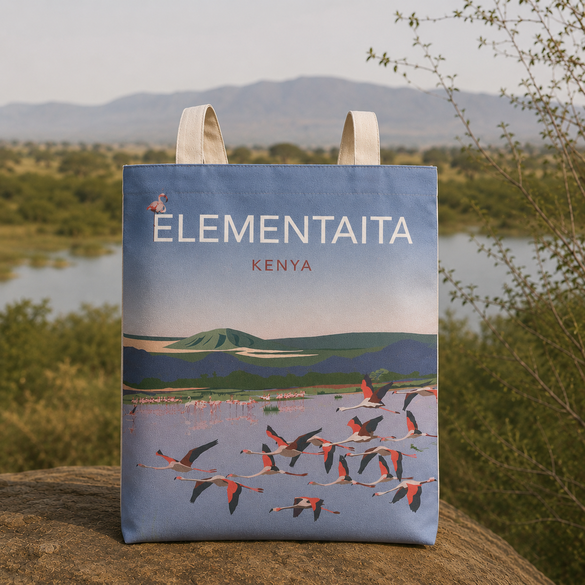 Shopper bag Elementaita print by Upya collection