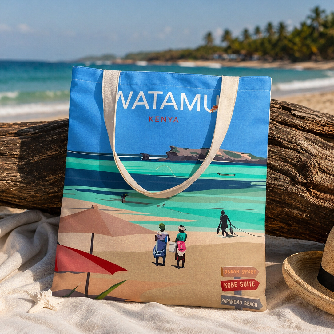Shopper bag Watamu print by Upya collection
